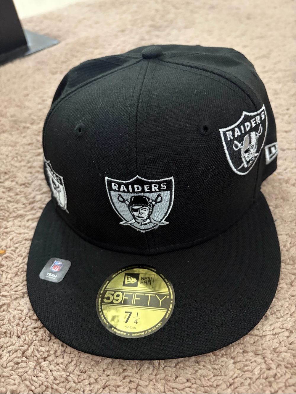 Just Don Black and Gray NFL Shield Visor Cap